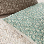 Foindtower Set of 2 Decorative Neutral Floral Print Throw Pillow Covers Vintage Accent Farmhouse Cushion Covers Boho Home Decor for Sofa Chair Couch Bedroom Living Room Outdoor,18×18 Inch,Aqua Blue
