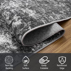9x12 Area Rugs for Living Room Washable Bedroom Dining Room Black Grey