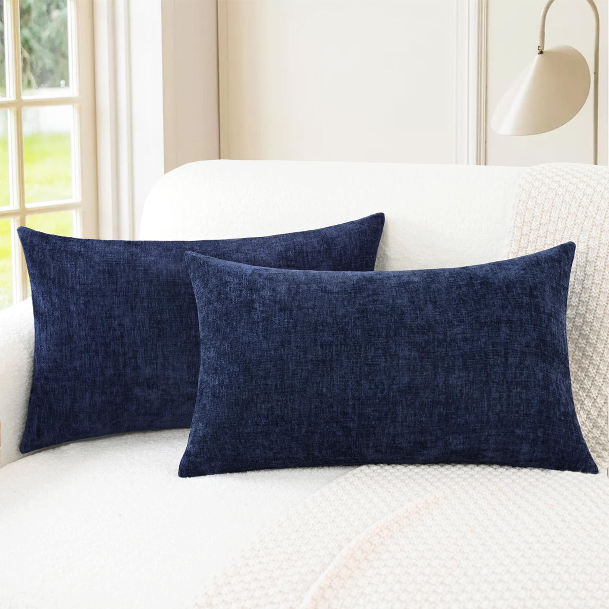 CaliTime Decorative Couch Throw Pillow Covers 26 X 16 Inches Plum Purple
