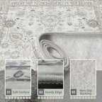 Babovid Grey Area Rug 6x9 for Living Room Bedroom