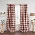 Elrene Home Fashions Farmhouse Living Grainger Buffalo-Check Room Darkening Window Curtain, Living Room and Bedroom Drape with Rod Pocket Tabs, 52" x 108", Red, 1 Panel