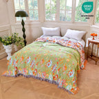 MSGKV Boho Throw Blanket 60"x80" Summer Cotton Butterfly Floral Blanket