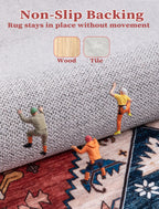 SERISSA 3x12 Washable Non Slip Boho Runner Rug for Hallway，Rust