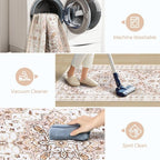 Madane Hallway Runner Rug 2x12, Extra Long Washable Runner Rugs with Rubber Backing, Non Slip Carpet Runner, Vintage Medallion Rug Runners for Kitchen Laundry Room Entryway (Pink, 2'x12')