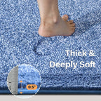 48x24 Long Bathroom Rugs Washable Non Slip, Blue Bath Mat for Bathroom Floor Tub, Soft Absorbent Quick Dry Mats for Shower,Bathtub,Home Decor