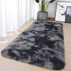 Chicrug Soft Runner Rugs for Bedroom Living Room Plush Fluffy Rug 2x4 Feet, Shag Furry Area Rug Carpet Non Shedding for Nursery Children Kids Girls Room Home Decorative, Grey and Black