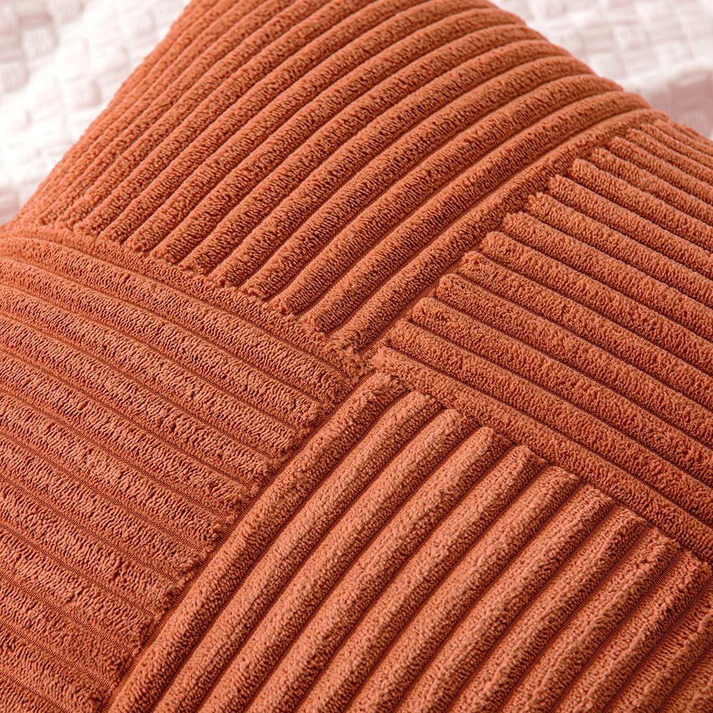 MIULEE Fall Burnt Orange Decorative Throw Pillow Covers for Couch 18x18 in