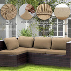 Outdoor Cushion Covers Set,8PCS Patio Furniture Couch Seat Slipcovers, Replacement for Sofa Sectional Chair(Cover，Only)