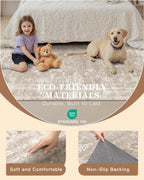 Madane 3x5 Area Rugs for Entryway, Washable Neutral Soft Rugs Brown/Sand