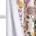Topfinel Pink Blackout Window Curtains 72 Inch Length 2 Panels for Girls Bedroom, Spring Light Pink Cute Fancy Cottage Core Princess Floral Hummingbird Patterned Grommet Blush Pink Curtains Nursery