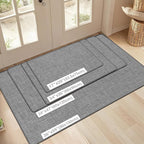 LEKEEPGO Ultra Thin Indoor Door Mat 36"x59", Low-Profile Door Mat Indoor Entrance, Non Slip Rubber Backing Inside Doormat Washable Welcome Front Entryway Dirt Trapper Entry Mat, Grey