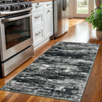 KOZYFLY Modern Abstract 3x5 Large Entryway Rug Non-Slip Washable Area Rug, Black Grey Throw Rugs Indoor Mat for High-Traffic Door Entrance, Kitchen, Laundry, Nursery, Bedroom, Living Room