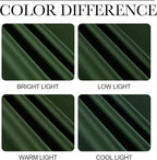 NICETOWN Dark Green Blackout Cafe Satin Curtains for Small Windows, 42" Wide by 63" Long, 2 Panels, Grommet Noise Reducing Faux Silk Blackout Drapes for Dining Room