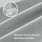 MIULEE 100% Blackout Linen Curtains for Bedroom 42 x 96 Inch Grey 2 Panels