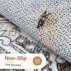 OPPODREAM Soft Area Rugs 2x3, Persian-Inspired Washable Rug, Greenish Grey