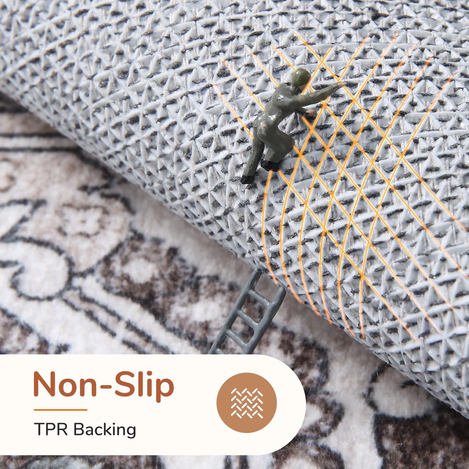 OPPODREAM Soft Area Rugs 2x10, Persian-Inspired Washable Rug, Greenish Grey