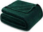 Exclusivo Mezcla Fleece Blanket Twin Size for Bed, Super Soft and Warm, All Season, Cozy, Plush, Lightweight, 60x80 Inches Forest Green