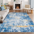 Rugflix 9x12 Area Rugs for Living Room, Washable Beige Grey Large Rug