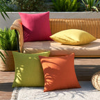 MIULEE Pack of 4 Decorative Outdoor Throw Pillow Covers Linen Waterproof Pillow Covers Summer Farmhouse Cushion Cases for Patio Garden Tent Balcony Couch Sofa 18x18 Inch Red/Green