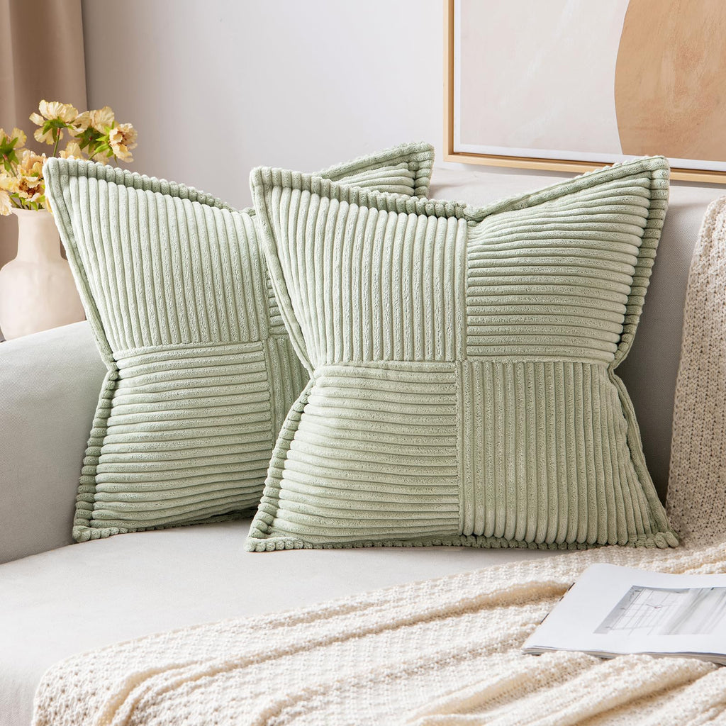 MIULEE Decorative Throw Pillow Covers for Couch 18x18 Inch Light Green