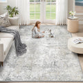 XLUEZ 5x7 Area Rugs for Living Room, Washable Modern Abstract Large Area Rug Neutral Soft Non Slip Kids Rug Stain Resistant Indoor Carpet for Bedroom Nursery Dining Room Playroom(BeigeGrey, 5'x7')