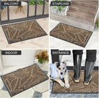 Colorxy Waterproof Doormat, Sturdy Natural Rubber Front Indoor Mat, Non Slip Low Profile Indoor Outdoor Door Mats, Stain and Fade Resistant Floor Mat, Easy Clean Patio Entrance Mat, 36''x24'', Brown