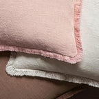 MIULEE Valentines Decorative Throw Pillow Covers Neutral Linen Fringe Throw Pillows Set of 2 Pink Boho Farmhouse Cushion Covers with Tassels for Couch Sofa Bed Living Room Spring Decor 20x20 Inch