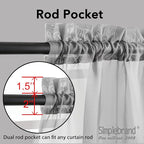 Simplebrand Grey Sheer Curtains 63 Inch Length 2 Panels, Rod Pocket Solid Color Window Sheer Curtain Panels, Elegant Curtains & Drapes for Living Room, Bedroom 2 Panels (Charcoal Grey, 42" W x 63" L)