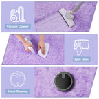 Purple Fluffy Round Area Rugs for Bedroom,3'X3'Shag Circle Small Area Rugs