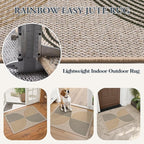 Lahome Enfys Rainbow 20"x32" Door Mat Indoor Entrance, Small Indoor Outdoor Door Easy Jute Rug, Farmhouse Neutral Non Slip Non Shedding Washable Kitchen Mats for Floor Entryway