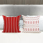 YCOLL Christmas Pillow Covers 16x16 Set of 4, Modern Sofa Throw Pillow Cover for Christmas Decor, Decorative Outdoor Linen Fabric Pillow Case for Couch Bed Car, Red