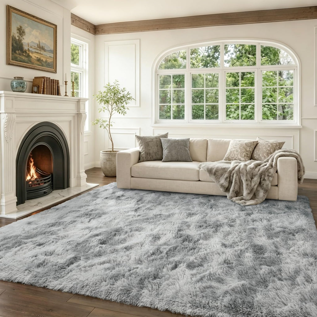 10x14 Ft Extra Large Shag Rugs for Living Room, Ultra Soft Fluffy Furry Area Rugs for Bedroom Indoor Floor, Aesthetic Carpet for Kids Home Decor (Dark Grey)