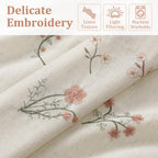XOGUIBO Kitchen Valances for Windows, Floral Embroidered 52x18 Inch 1 Panel