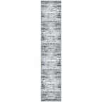 Lansny Modern Abstract Runner Rug 2x10, Black Grey White Washable Long Kitchen Runner Non-Slip Soft Hallway Rug Runner Thin Print Faux Wool Carpet for Entryway Bedroom Laundry Room Indoor Home Decor