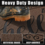 Yimobra Welcome Mats for Front Door 36x24, Heavy Duty Waterproof Outdoor Door Mat Outside Entrance, Non-Slip Low Profile Indoor Entryway Mat for Garage Patio, Coffee