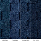 Exclusivo Mezcla Twin Size Flannel Fleece Blanket, Super Soft and Warm Lightweight Checkered Pattern Blankets for All Seasons, 60x80 Inches, Navy Blue
