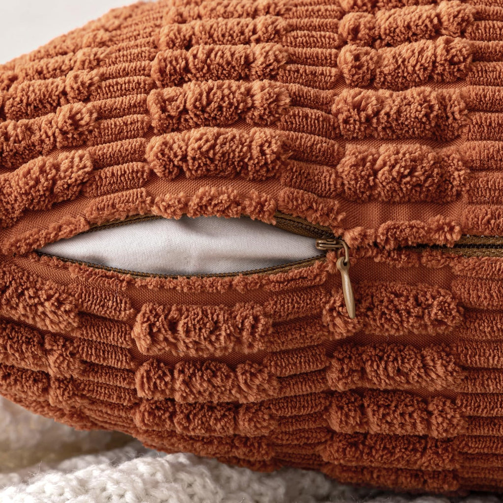 MIULEE Fall Decorative Throw Pillow Covers 18x18 Dark Rust Pack of 2