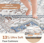 OPPODREAM Soft Area Rugs 5', Persian-Inspired Washable Rug, Cream White & Blue