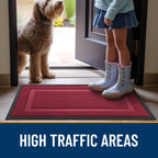 OLANLY Front Door Mat Outside 47x23, All-Season Heavy-Duty Rubber Doormat
