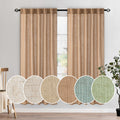 MIULEE Brown Linen Curtains 37x72 Inch Length 2 Panels