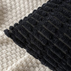 MIULEE Euro Sham Corduroy Decorative Throw Pillow Covers 24x24 Black