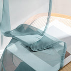 MIULEE Dusty Blue Sheer Curtains 96 Inches Long 4 Panels 42 x 96 Inches