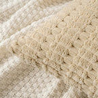 MIULEE Corduroy Decorative Throw Pillow Covers 18x18 Tan Pack of 2