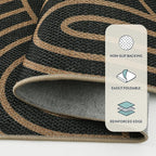 Lahome Enfys Modern Rainbow Easy Jute Patio Rug, 3x5 Washable Rugs for Entryway Farmhouse Carpet, Non Slip Indoor Door Mat Contemporary Throw Carpet for Laundry Guestroom Room Porch Decor