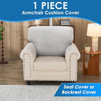 XINEAGE Couch Cushion Covers Seat Cushion Cover Thick Stretch Sofa Slipcovers 1 Piece Individual Couch Covers with Elastic Bottom(Single Seat Cushion/Backrest,Silver Grey)