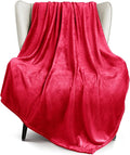 Exclusivo Mezcla Soft Large Fleece Throw Blanket for Couch, Red