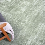 IOHOUZE Small Abstract Area Rug 2x3 Ft Entryway Rugs Washable Door Mat Indoor Entrance, Rubber Backed Throw Rugs, Printed Faux Wool Non Slip Floor Carpet for Foyer Front Door Sink, Sage Green