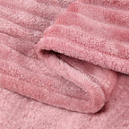 BEDELITE Fleece Blanket King Size – 3D Ribbed Jacquard Soft and Warm Decorative Fuzzy Blankets – Cozy, Fluffy, Plush Lightweight Throw Blankets for Couch, Bed, Sofa(Pink, 108x90 inches)