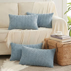 Fancy Homi 4 Packs Decorative Throw Pillow Covers for Living Room Couch Bed, Modern Farmhouse Boho Home Décor Accent Cushion Case, 20" x 12", Neutral