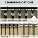 MIULEE 100% Blackout Linen Curtains 42 x 84 Inch Light Olive Green 2 Panels